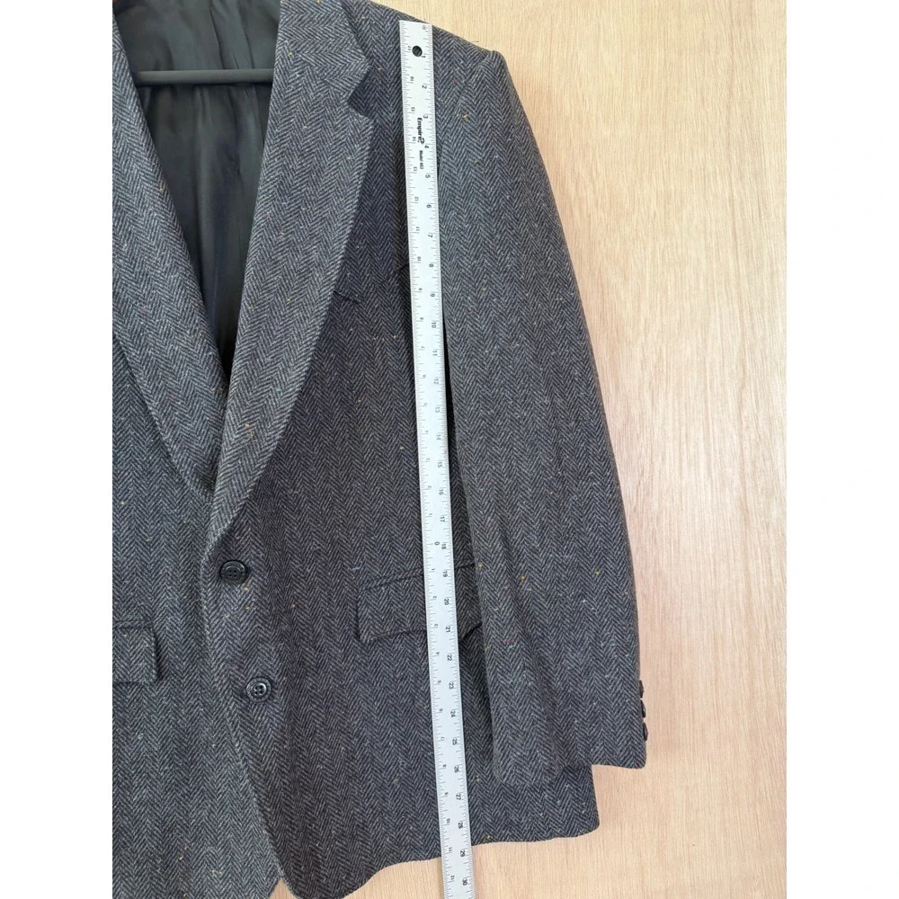 Circle S Dallas Texas Mens Grey Herringbone Wool Western Suit Jacket Blazer